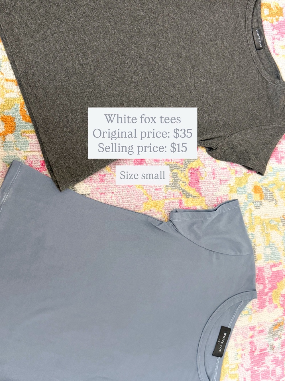 White Fox Boutique Gray and Light Blue Women’s Tops - 2 Pack